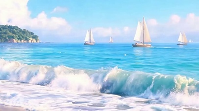 蔚蓝大海带鱼屏