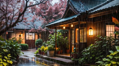 【雨景】中式庭院