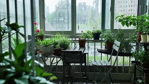 【雨景】长辈家的阳台