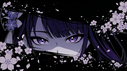 暗紫樱花眨眼女神
