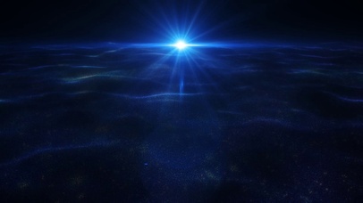 蓝色曙光流动波浪