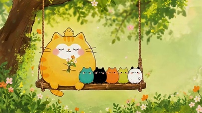 猫咪荡秋千