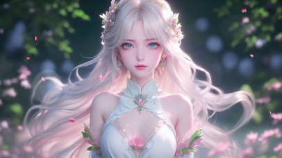 国风清纯可爱白发美少女