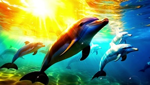 海洋深处的海豚