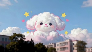 棉花糖云彩狗狗