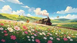 格桑花海火车行