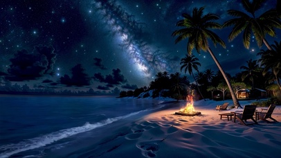 银河繁星海上夜
