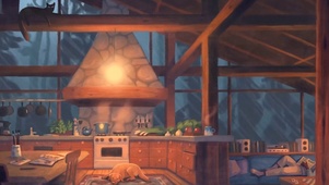 风雨中的温馨小屋