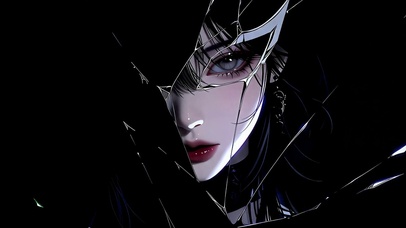 暗黑破碎玻璃酷感少女