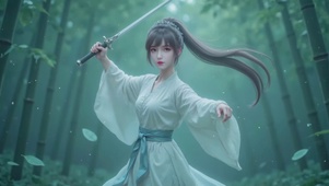 治愈长发古风侠女剑客