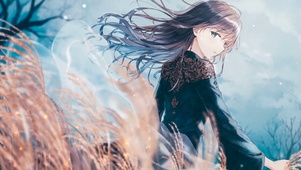 雪花飘落美少女