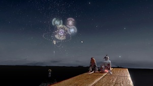 夜晚看烟花