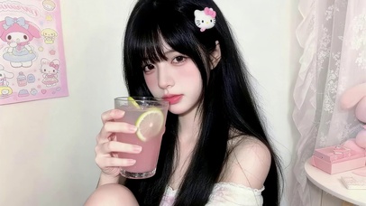 可爱果汁女孩