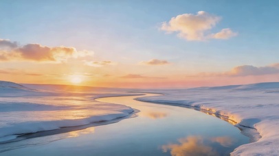 晚霞河流