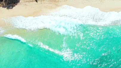 唯美沙滩海浪4K