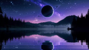 紫色湖泊