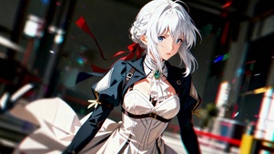 银发彩缎少女的薇尔莉特