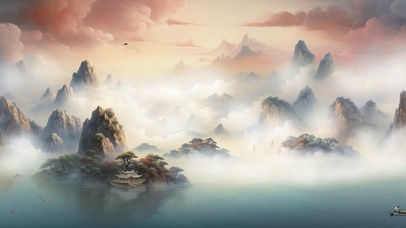 古风壁纸 解压插画