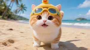呆萌猫咪看屏幕