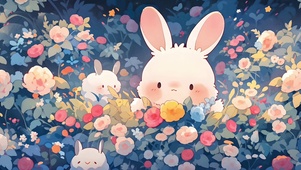 花卉兔兔