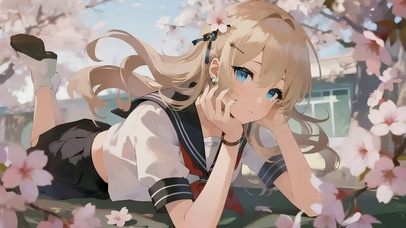 可爱桃花女孩
