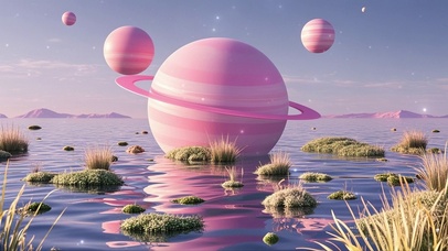 科幻粉色星球