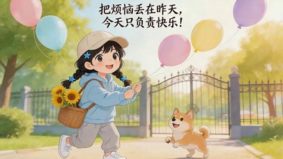 烦恼丢昨天今天负责快乐