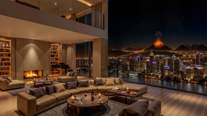 城市豪华公寓夜