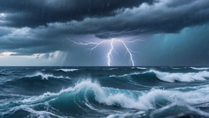 波涛汹涌的海面
