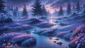 梦幻萤火溪水