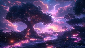 神秘魔法荧光森林