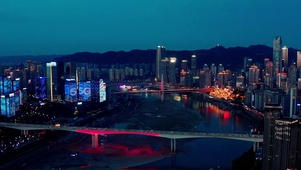4k重庆嘉陵江两岸城市风光夜景