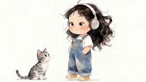 女孩与猫咪