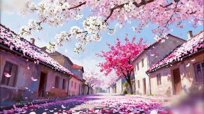 唯美桃花古镇