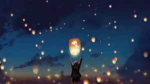 夜空中的灯笼