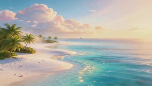 蓝色海滩