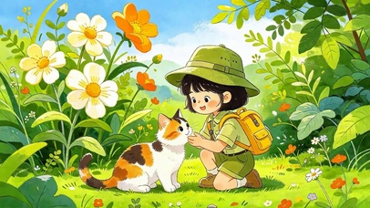女孩与猫咪
