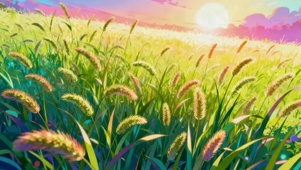 山坡上的狗尾巴草