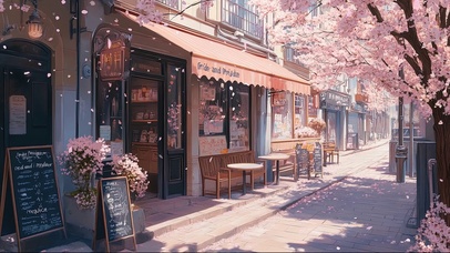 粉色樱花浪漫清新商店