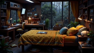 【雨景】林中的卧室