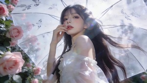 治愈伞下女孩