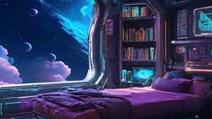 科幻宇宙星云房间带鱼屏