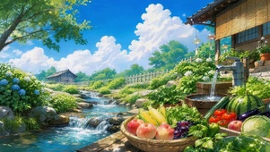 溪水潺潺
