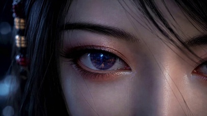 紫眸少女特写