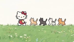 hello Kitty和小猫咪