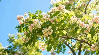 护眼绿景树木双屏