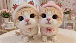 软萌可爱草莓小猫