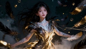 黑羽金芒羽族女神的烬色狂想之舞