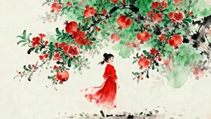古风石榴树