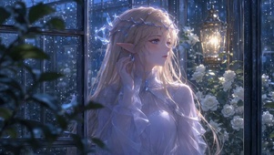 雨夜窗边的精灵美少女-卡提希娅